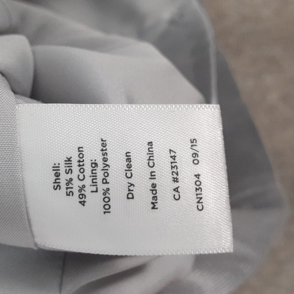 Talbots Petite Silk Blend Silver Sleeveless V-Neck Cocktail Evening  Mini Dress - Picture 10 of 10